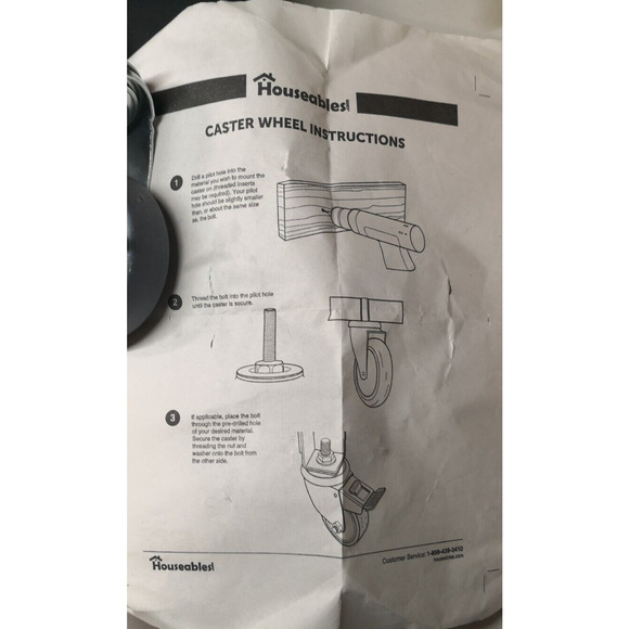 Houseables Caster Wheels, 3” Casters Set of 4 Heavy Duty, Locking Casters, Screw - Picture 6 of 11